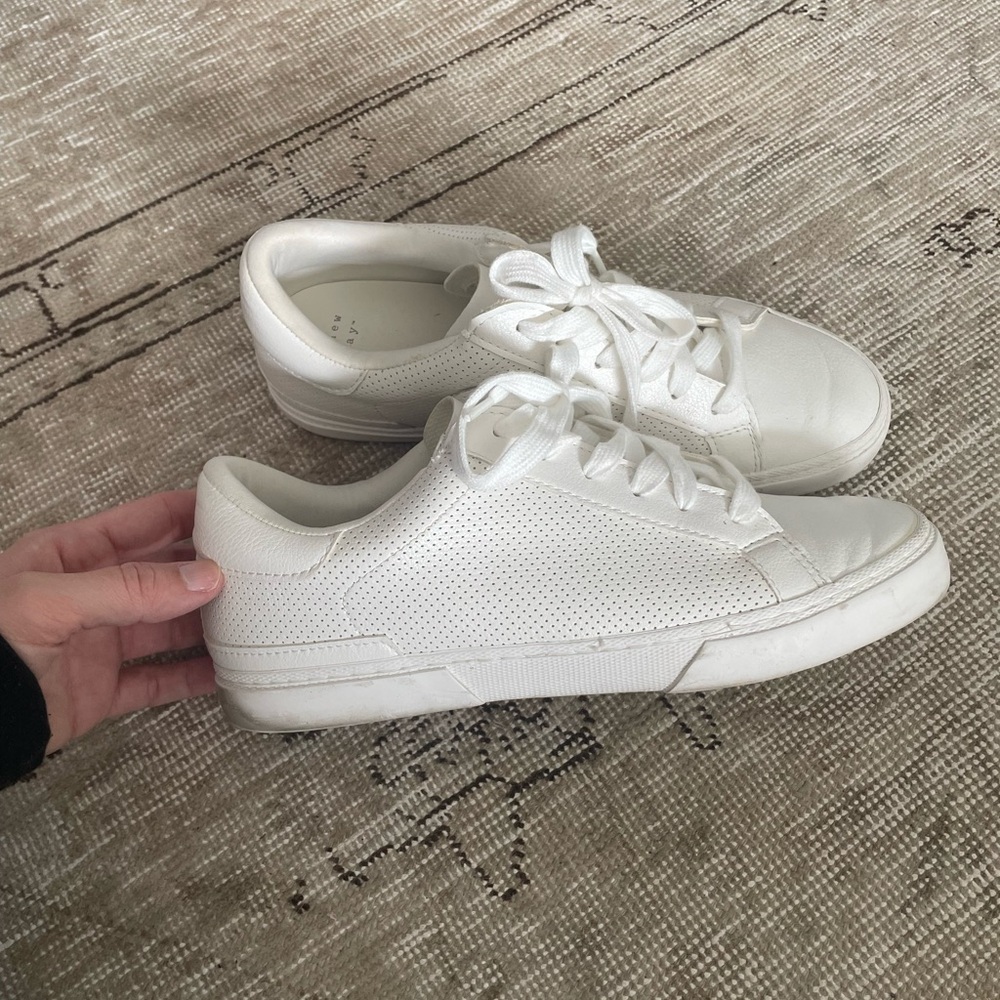 White Perforated Sneakers